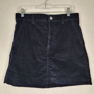Everlane Corduroy Mini Skirt In Navy, Size 8